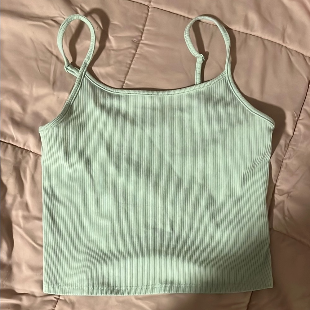 Mint Green Ribbed Tank Top